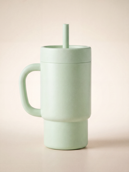 Silicone & Stainless Steel Kids Cup with a Straw | 300ml Insulated Toddler Cup